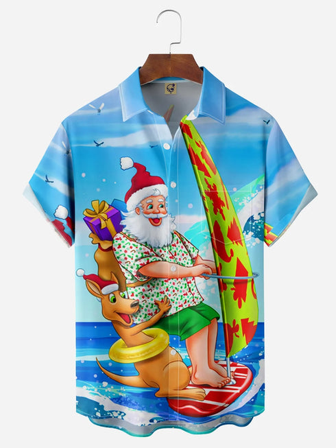 Men's Christmas Funny Graphic Short Sleeve Hawaiian Shirt